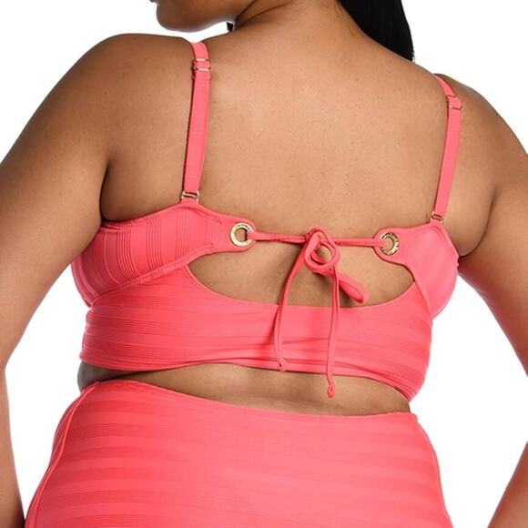 LA BLANCA Pink Tummy Control Moderate Coverage High Waisted Swimsuit Bottom 18W - Picture 8 of 12
